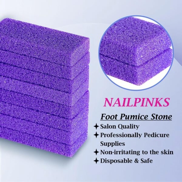 Pumice Stone for Feet -40 PCS Disposable Callus Remover for Nail Salon Pedicure (Purple) - Image 2