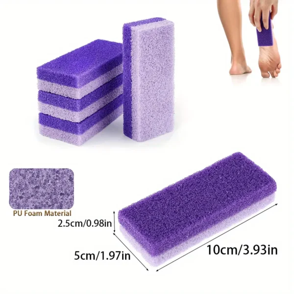 Pumice Stone for Feet -2-in-1 Dual Grit (Medium + Coarse) Callus Remover, Pedicure Stone & Ped File Scrubber for Smooth Feet and Heels (4 Pack) - Image 3