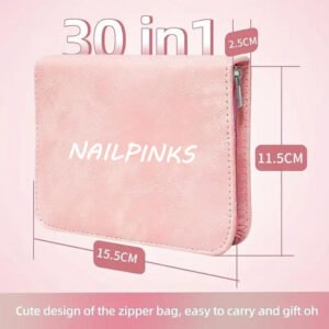 Nail Clipper Set Cherry Blossom Powder 30-piece Manicure and Pedicure Set tainless Steel Nail Clipper with Eyebrow Razor Beauty Set Tool Set