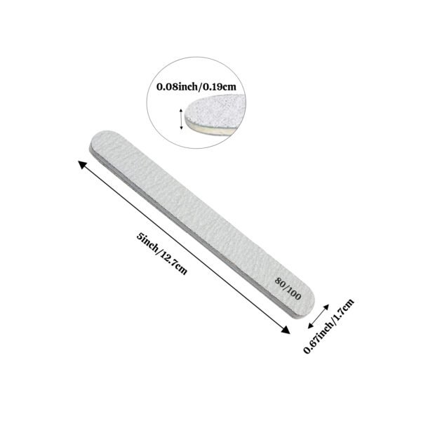 50 Pcs Disposable Gray Zebra Nail Files - 80/100 Grit Double Sided, 5 Inch Salon-Grade, for Manicure /Pedicure, Hygienic for Salon & Home - Image 4