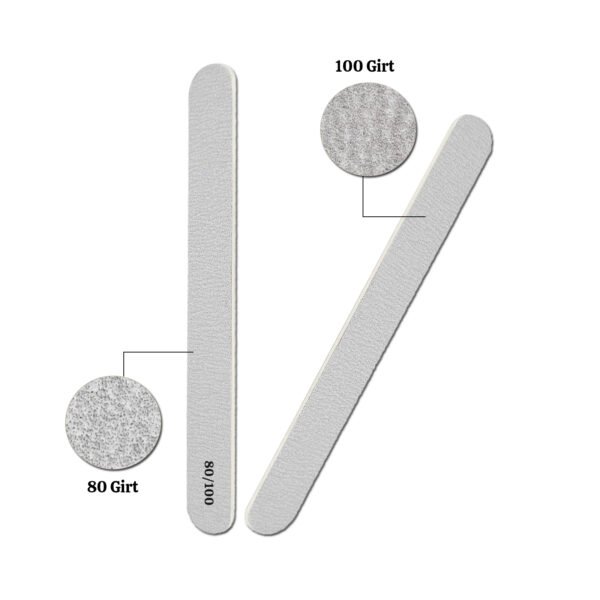 50 Pcs Disposable Gray Zebra Nail Files - 80/100 Grit Double Sided, 5 Inch Salon-Grade, for Manicure /Pedicure, Hygienic for Salon & Home - Image 6