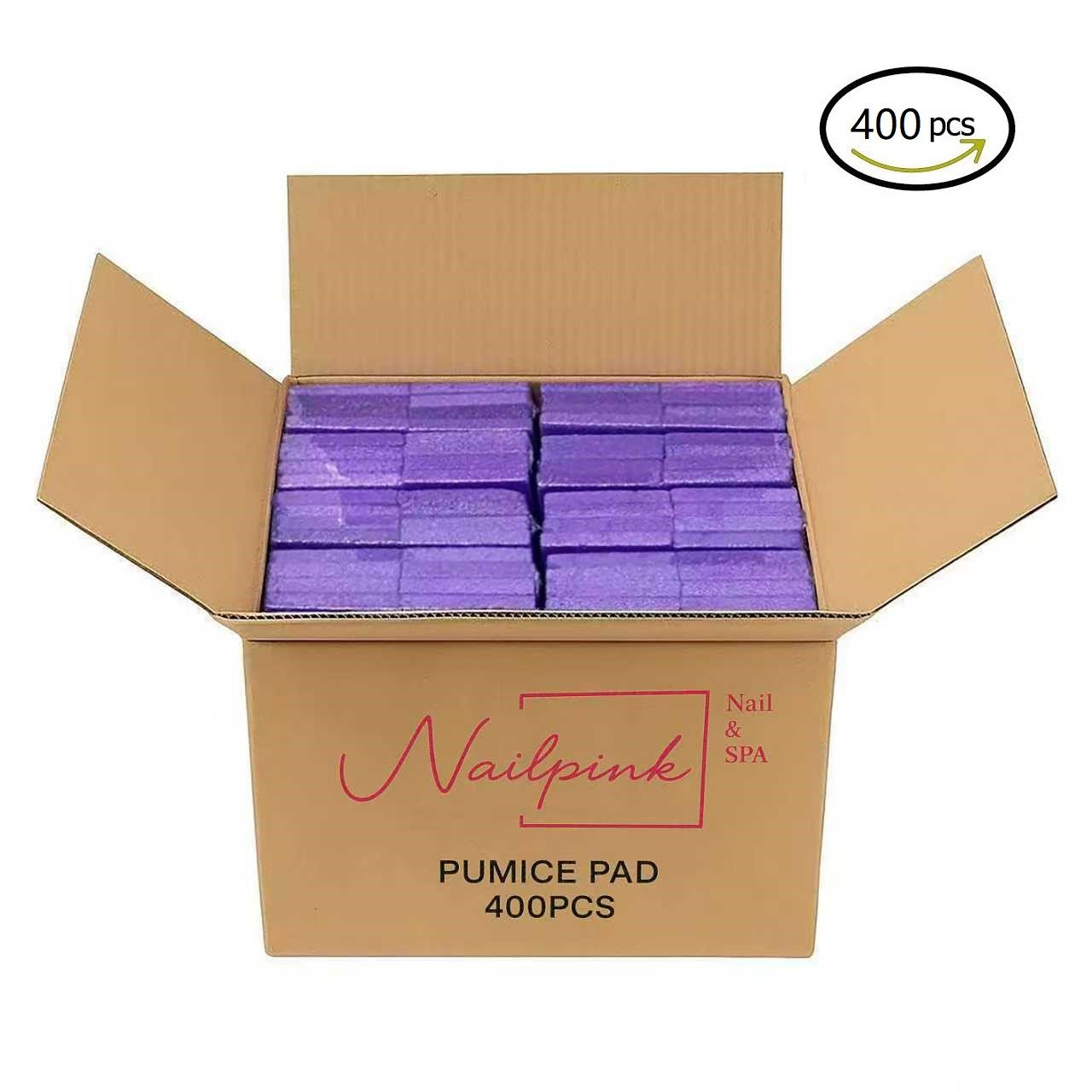 400 pcs/ctn Nail Salon Disposable Pumice Stone Pads for Removing Calluses Medium Coarse Plastic Material Exfoliating Callus Remover Professional Packaging