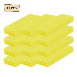 Coarse Pumice Stone for Feet -12 PCS Disposable Callus Remover for Nail Salon Pedicure, 8cm*3.4cm*1.2cm (Yellow)